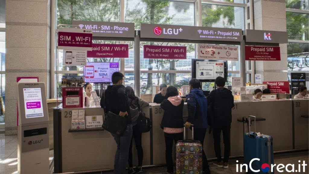 Noleggio sim card e modem pocket wifi all'aeroporto di Incheon Seoul in Corea del Sud